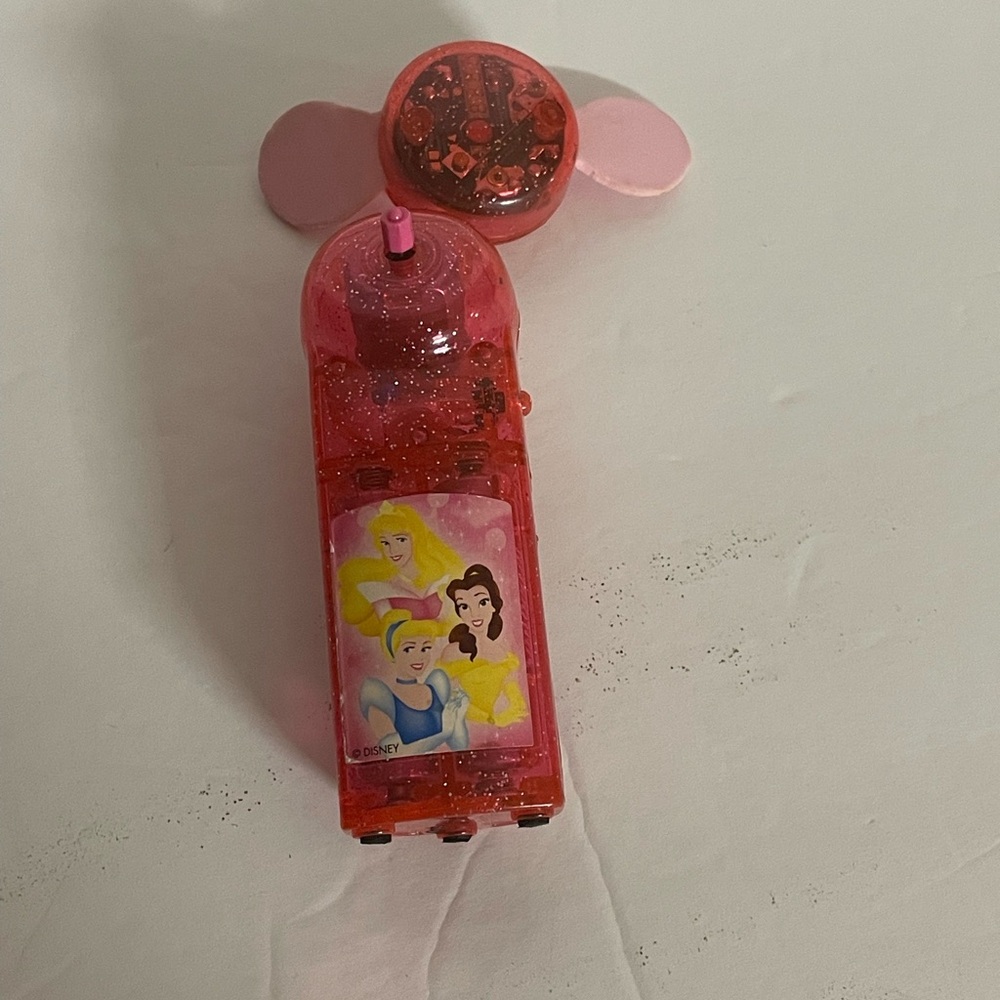 Vintage Disney Princess Cinderella, Aurora, and Belle Pink Travel Fan with Light - Picture 6 of 9